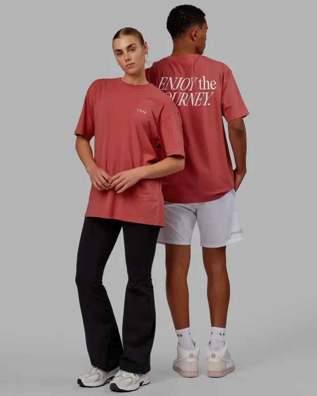 Unisex VS1 FLXCotton Tee Oversize - Mineral Red-White sold by LSKD
