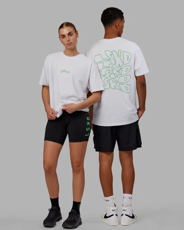 Unisex Mad Happy Heavyweight Tee Oversize - White made by LSKD