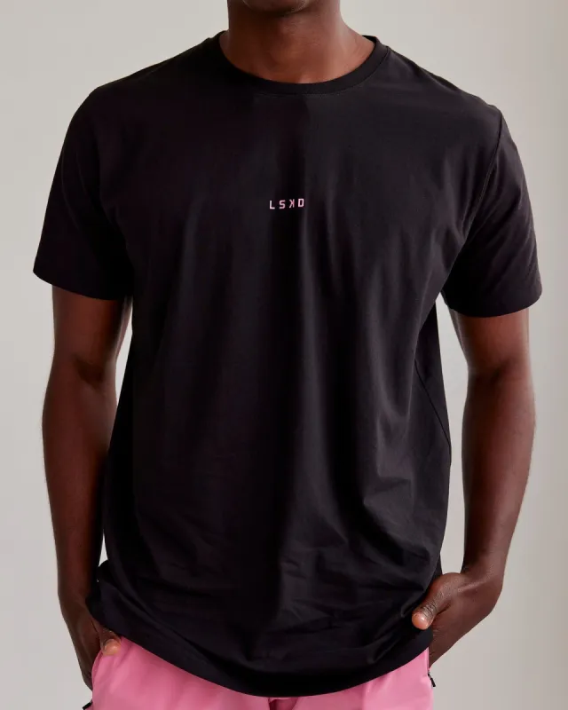 Base FLXCotton Tee - Black-Pink Rose sold by LSKD