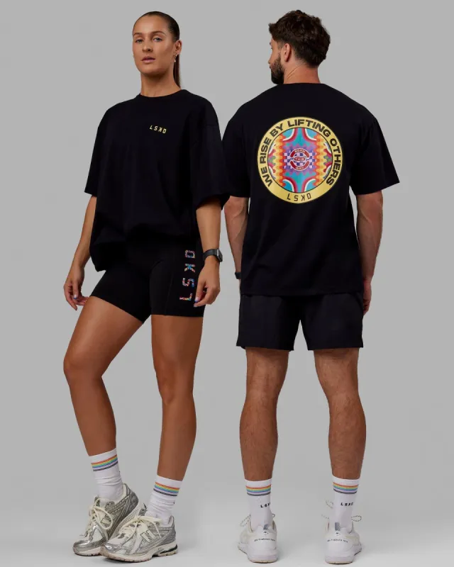 Unisex We Rise Together FLXCotton Tee Oversize - Black sold by LSKD