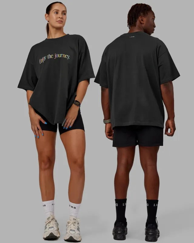 Unisex Enjoy The Journey Heavyweight Tee Oversize - Pirate Black-Multi sold by LSKD