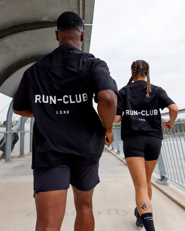 Unisex RUN–CLUB FLXCotton Tee Oversize - Black-White sold by LSKD