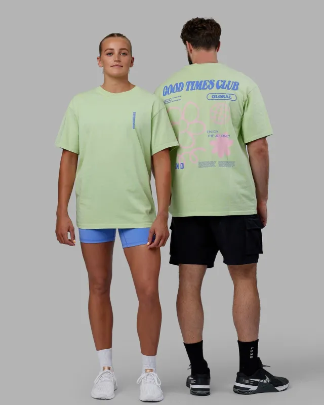 Unisex Good Times Global Heavyweight Tee Oversize - Mint-Pink-Purple sold by LSKD