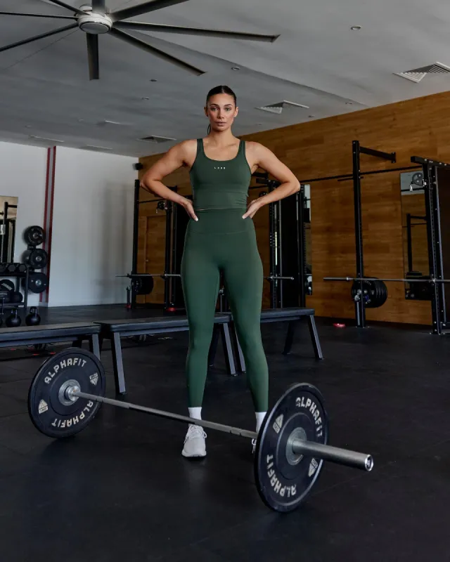 Staple Active Cropped Tank - Vital Green sold by LSKD
