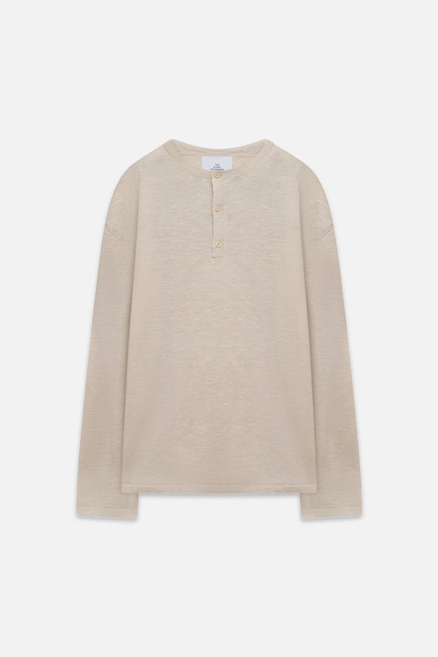 Lenny Knit Henley sold by The Elder Statesman