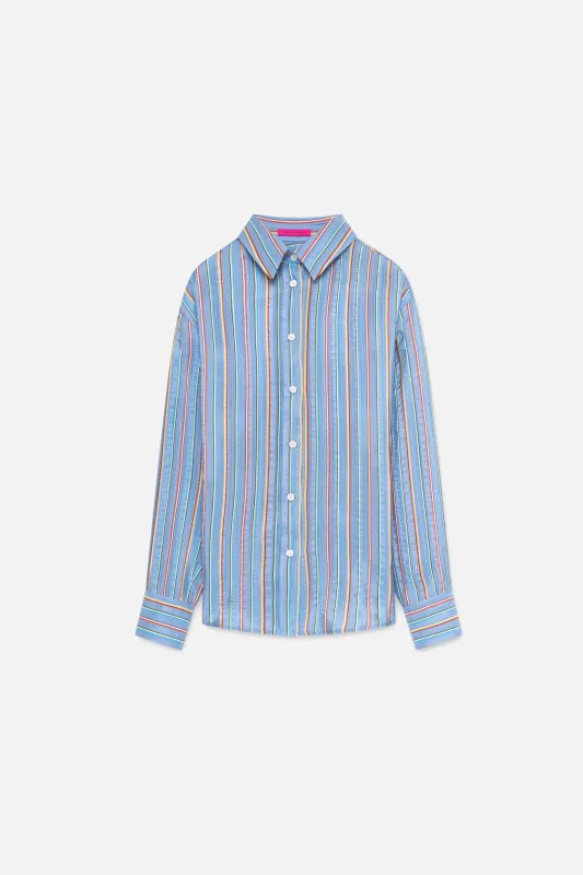 Stripe Jacquard Women's Big Shirt made by The Elder Statesman