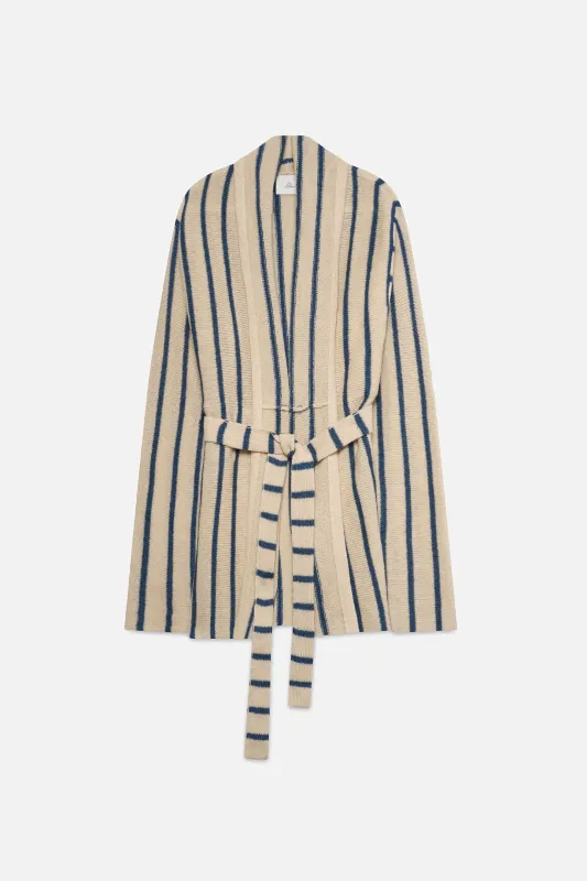 Pinstripe Smoking Jacket made by The Elder Statesman