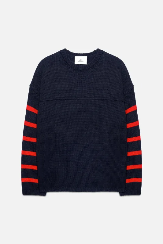 Airspun Stripe Dume Crew made by The Elder Statesman