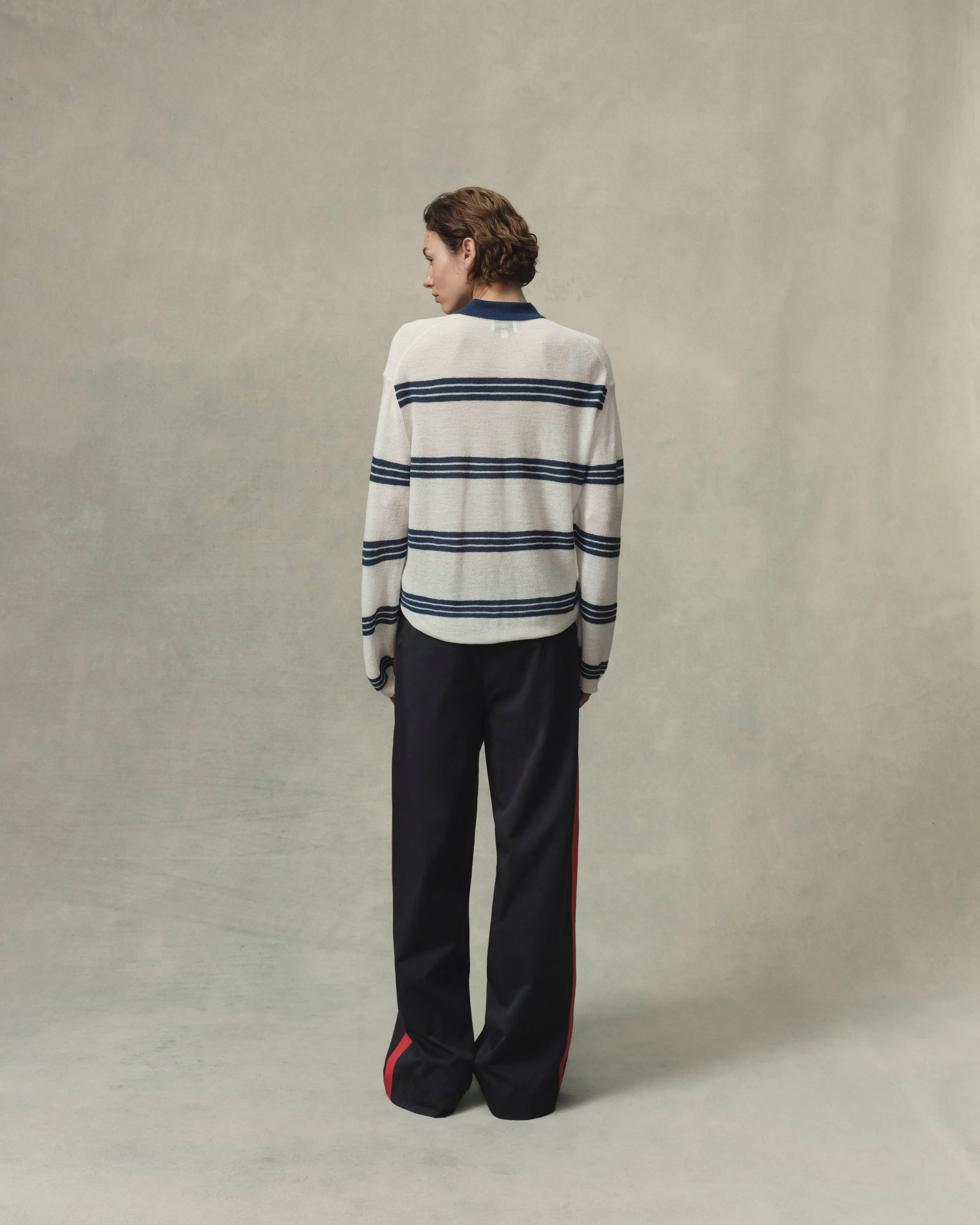Stripe Mohair Long Sleeve Polo sold by The Elder Statesman product image thumbnail 4