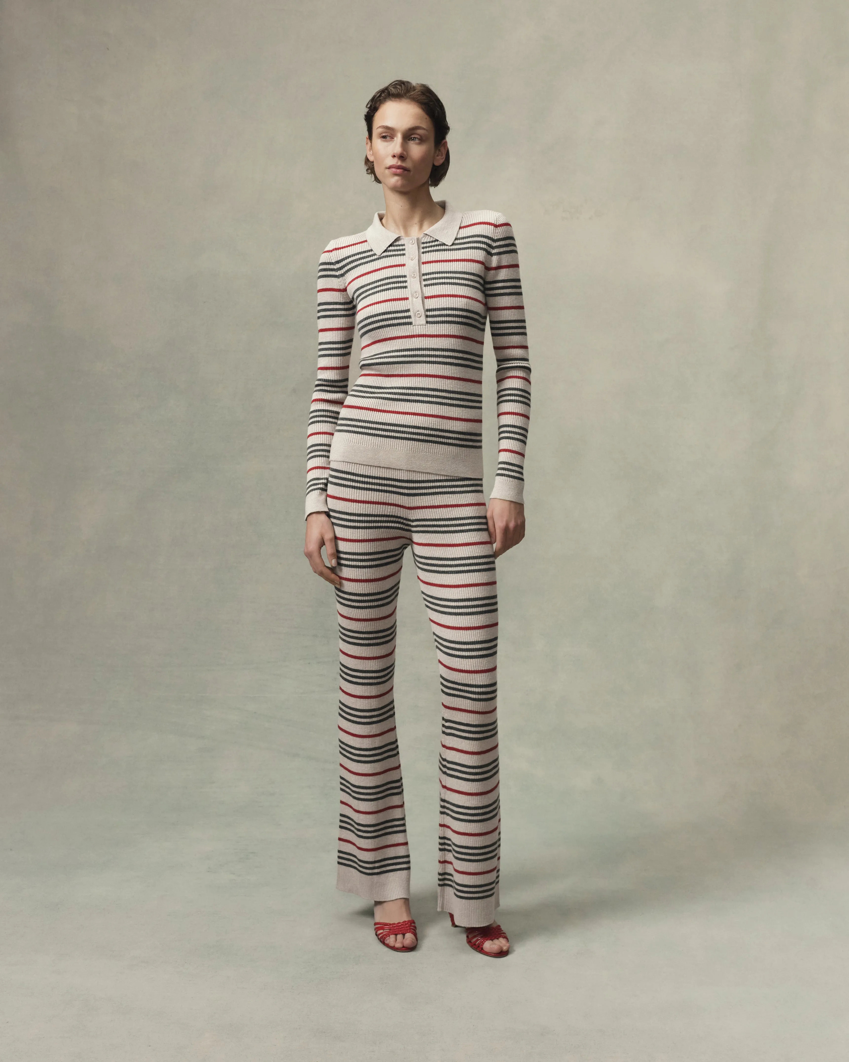 Rib Stripe Polo sold by The Elder Statesman product image thumbnail 3
