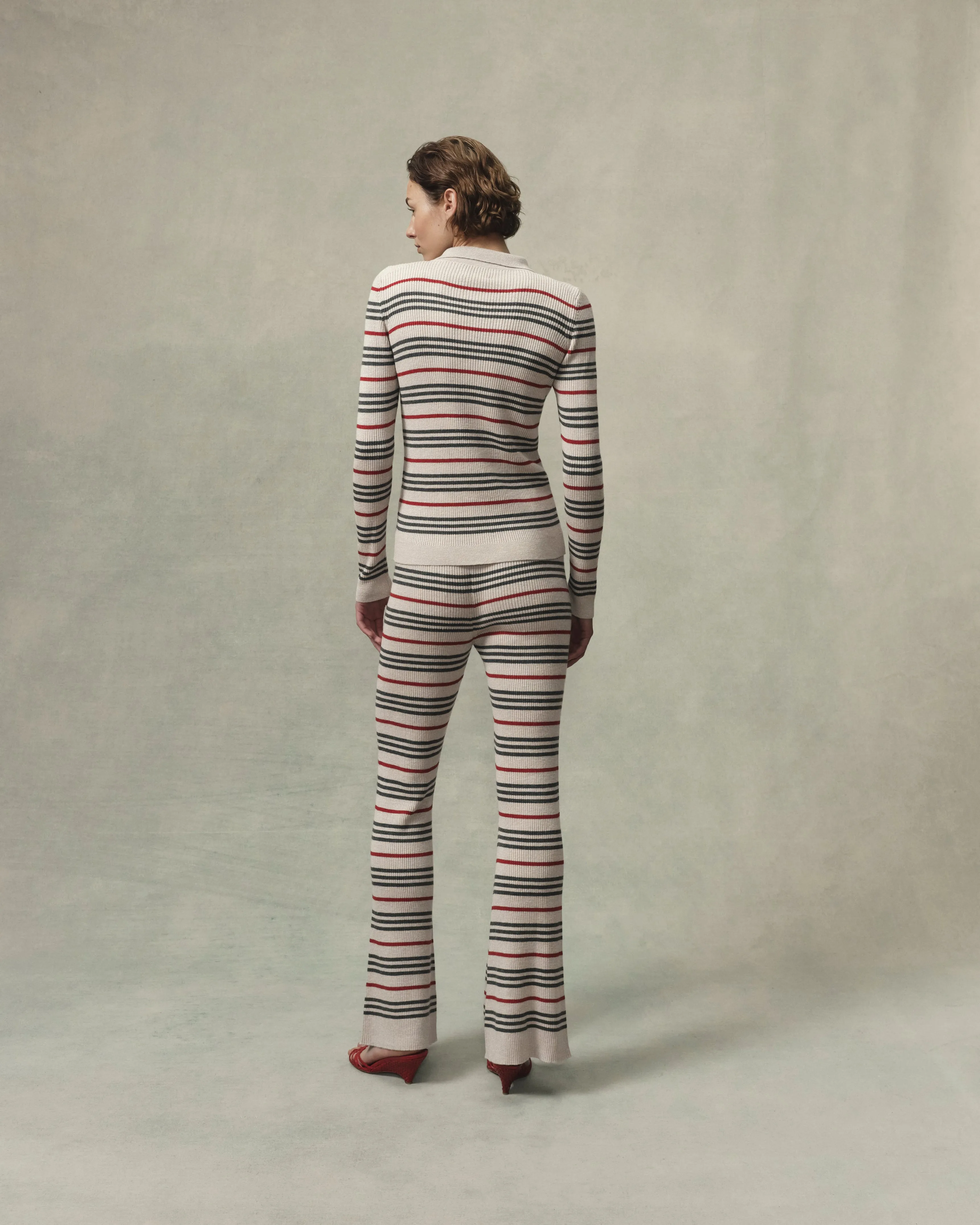 Rib Stripe Polo sold by The Elder Statesman product image thumbnail 4