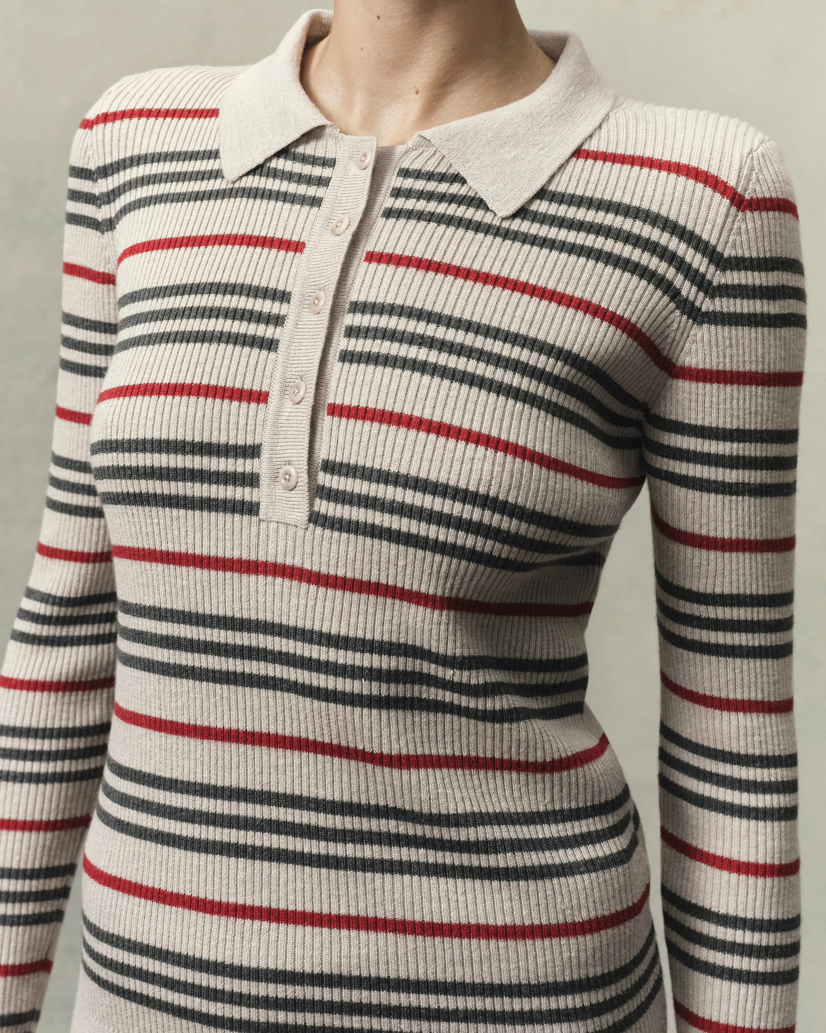 Rib Stripe Polo sold by The Elder Statesman product image thumbnail 2