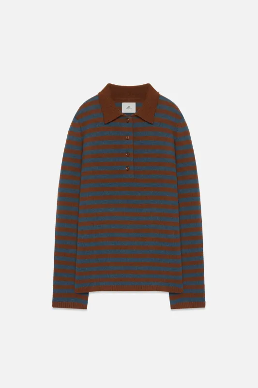 Aurora Stripe Polo made by The Elder Statesman