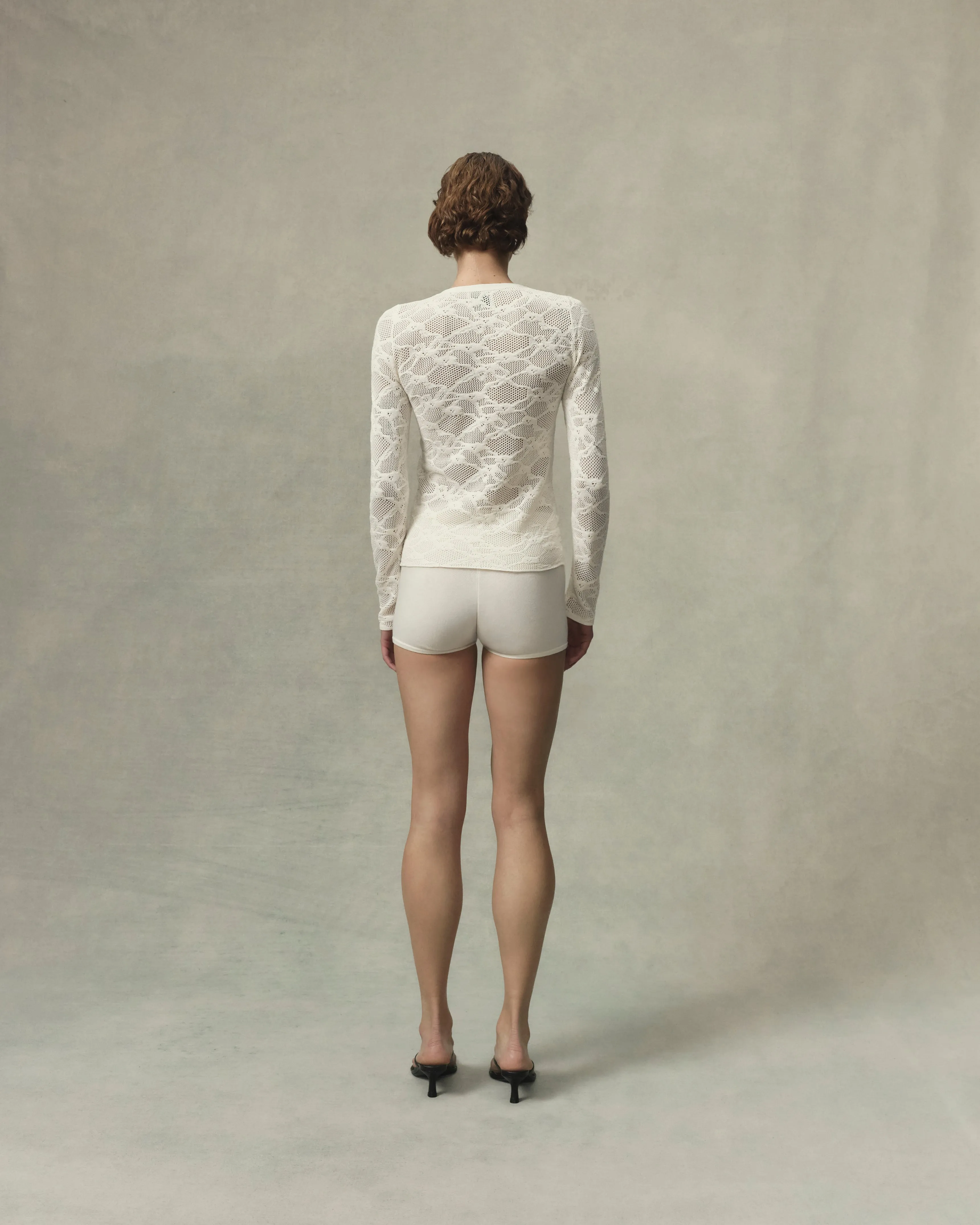 Pointelle Fitted Cardigan sold by The Elder Statesman product image thumbnail 3