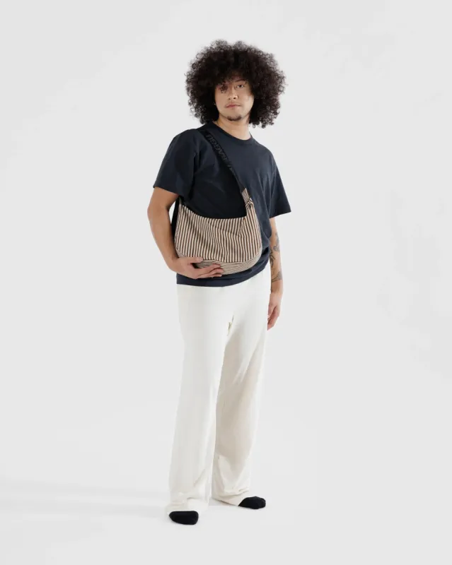 Baggu | Medium Nylon Crescent Bag - Brown Stripe sold by Fort