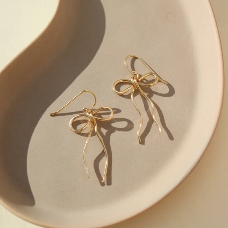Token Jewelry | Coquette Bow Earrings - 14k Gold Fill sold by Fort