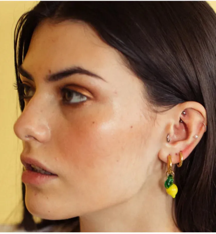 Sandralexandra | Lemon Glass Ear Pair - Lemon sold by Fort