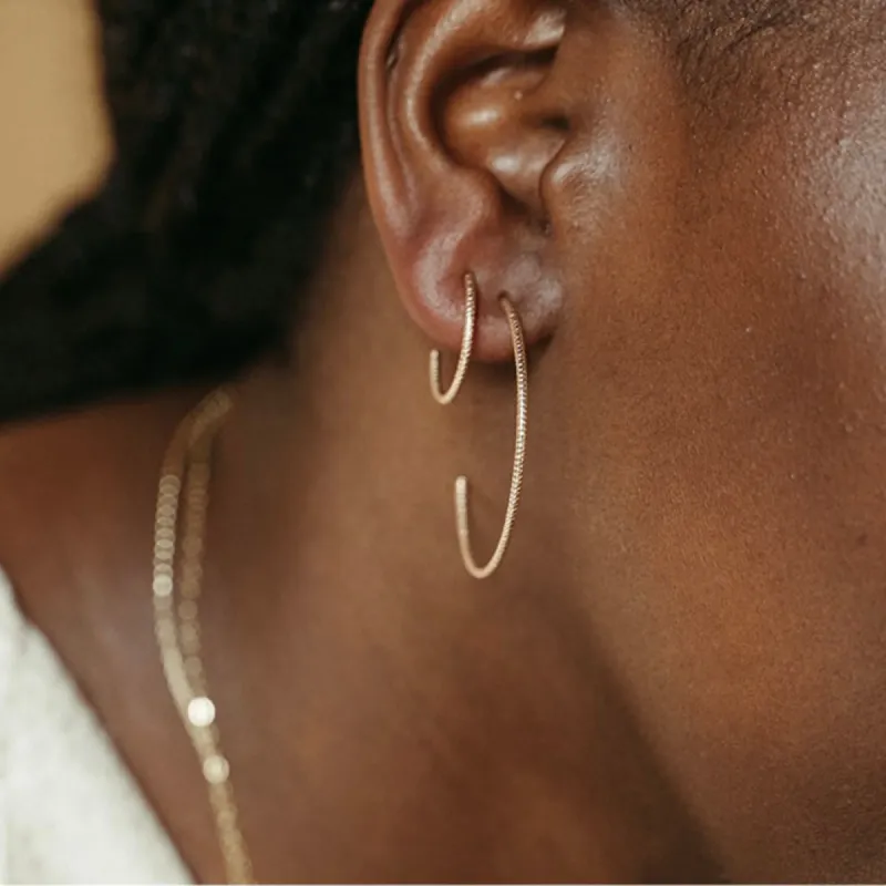 Devi Arts Collective | Glitter Gold Large Hoops sold by Fort