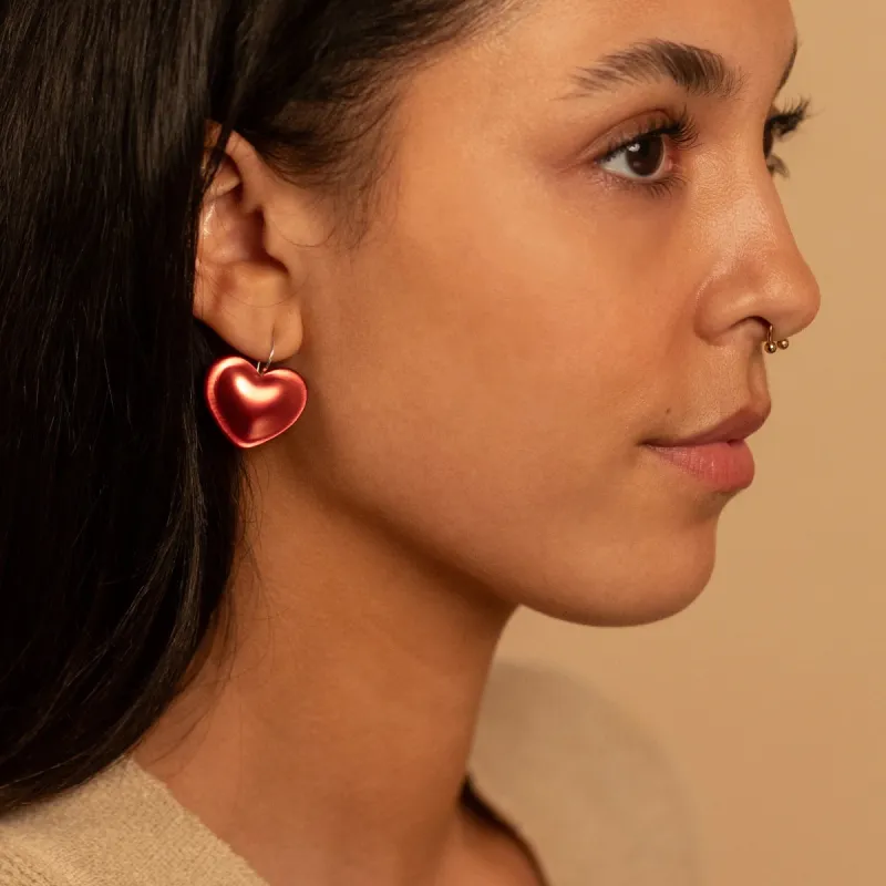 Woll | Puffy Heart Earrings - Red sold by Fort