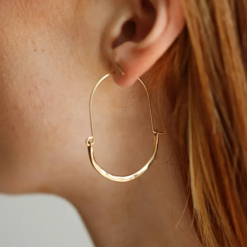 Token Jewelry | Hammered Paloma Hoops - 14k Gold Fill sold by Fort
