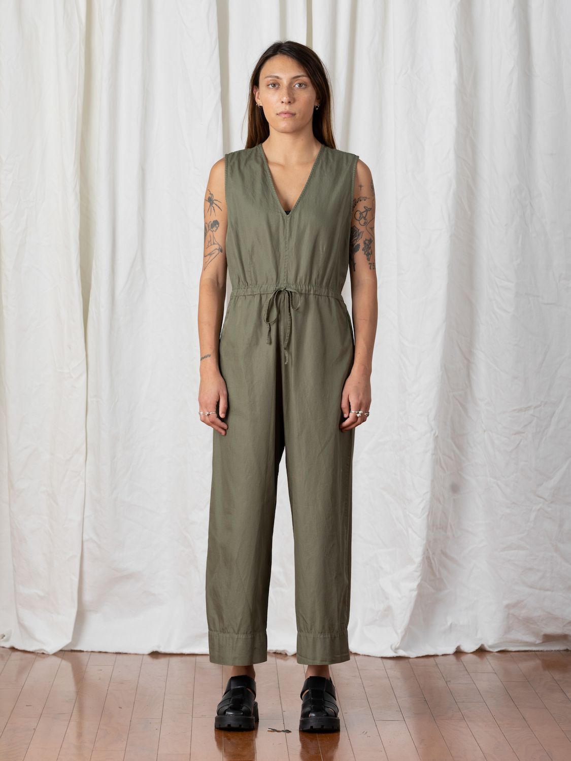 Ali Golden | Slit Back Jumper - Faded Olive sold by Fort product image thumbnail 2