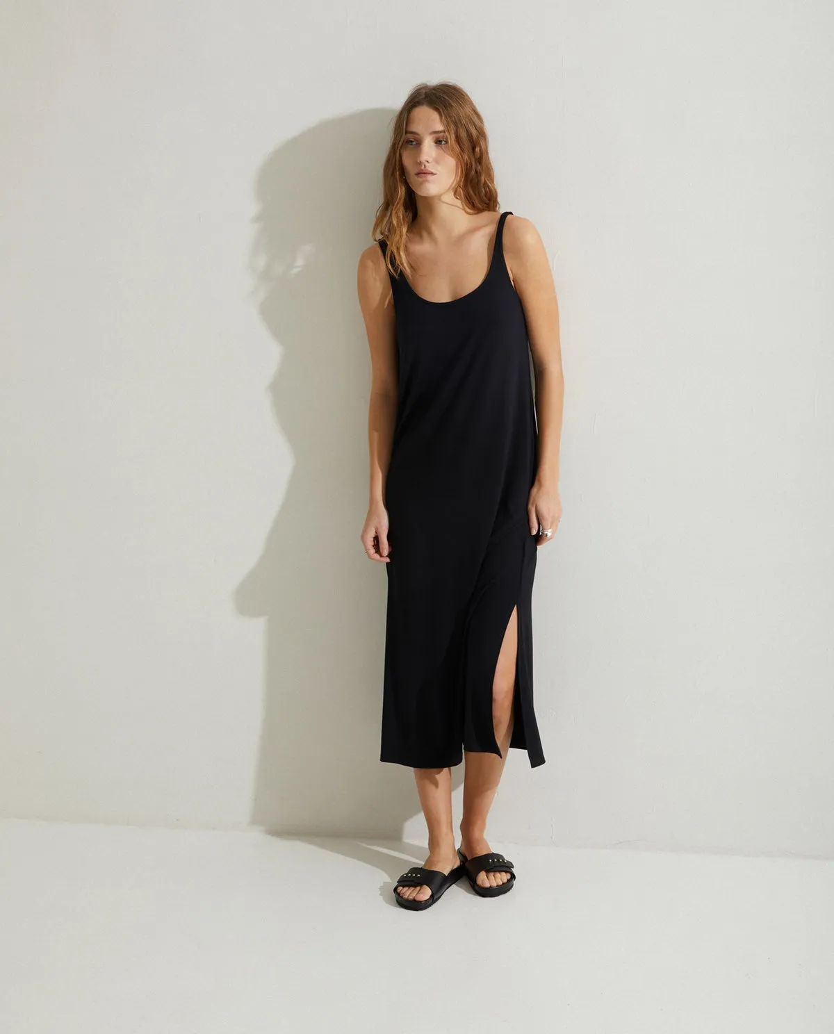 Yerse |Tank Dress - Black sold by Fort