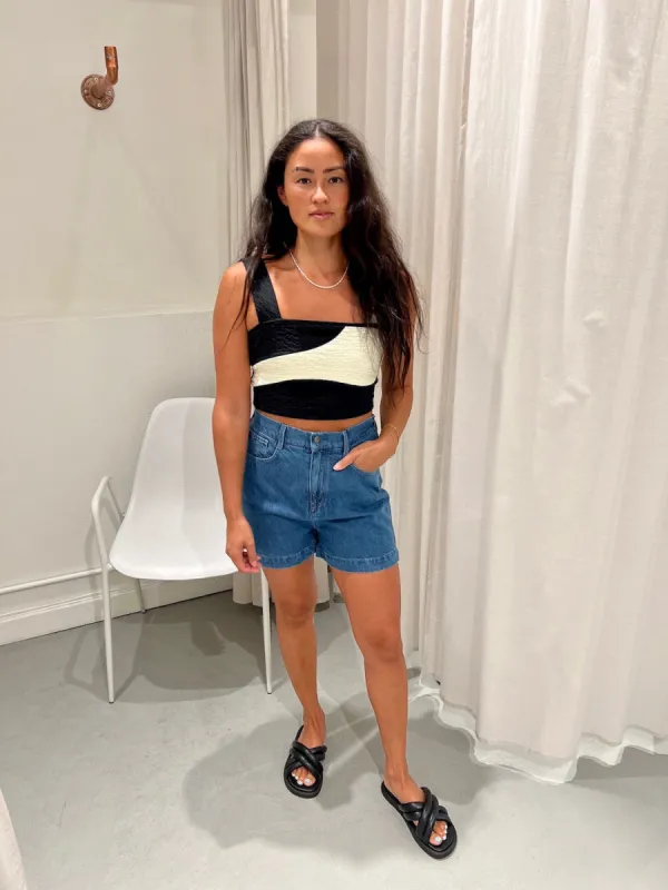 Indi & Cold | Plain Twill Demin Shorts sold by Fort