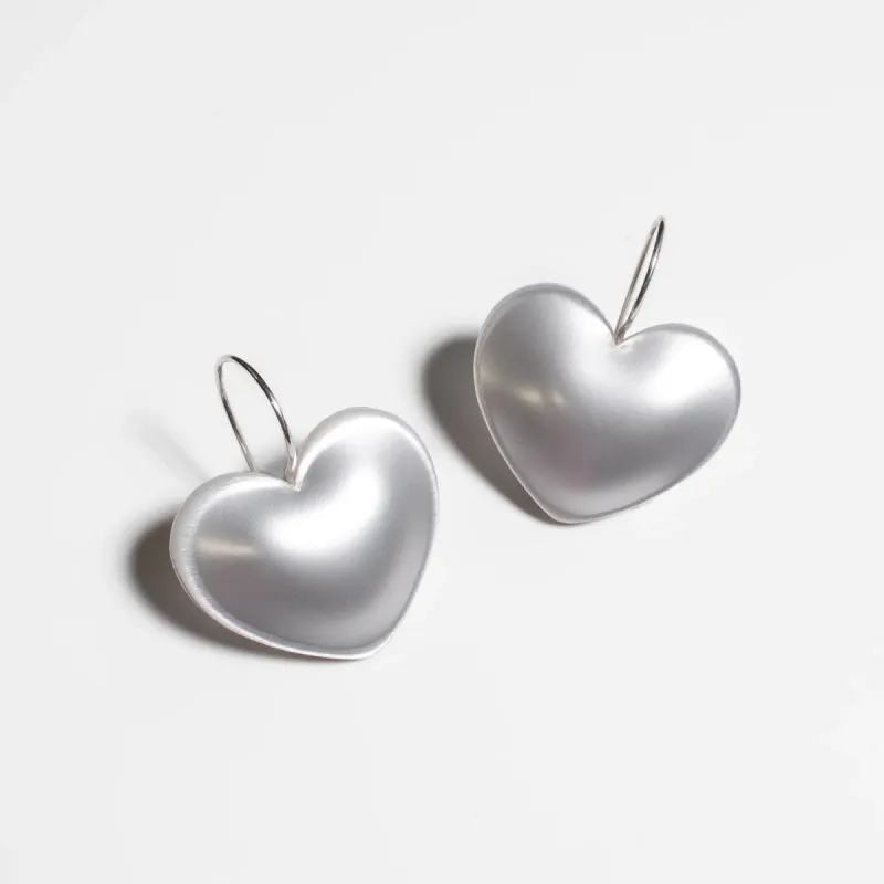 Woll | Puffy Heart Earrings - Silver sold by Fort
