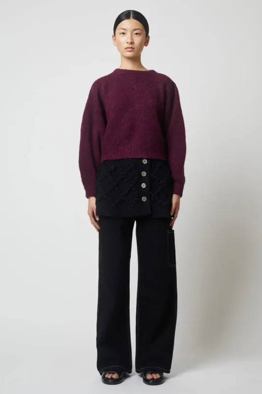 Atelier Delphine | Balloon Sleeve Sweater - Deep Orchid sold by Fort