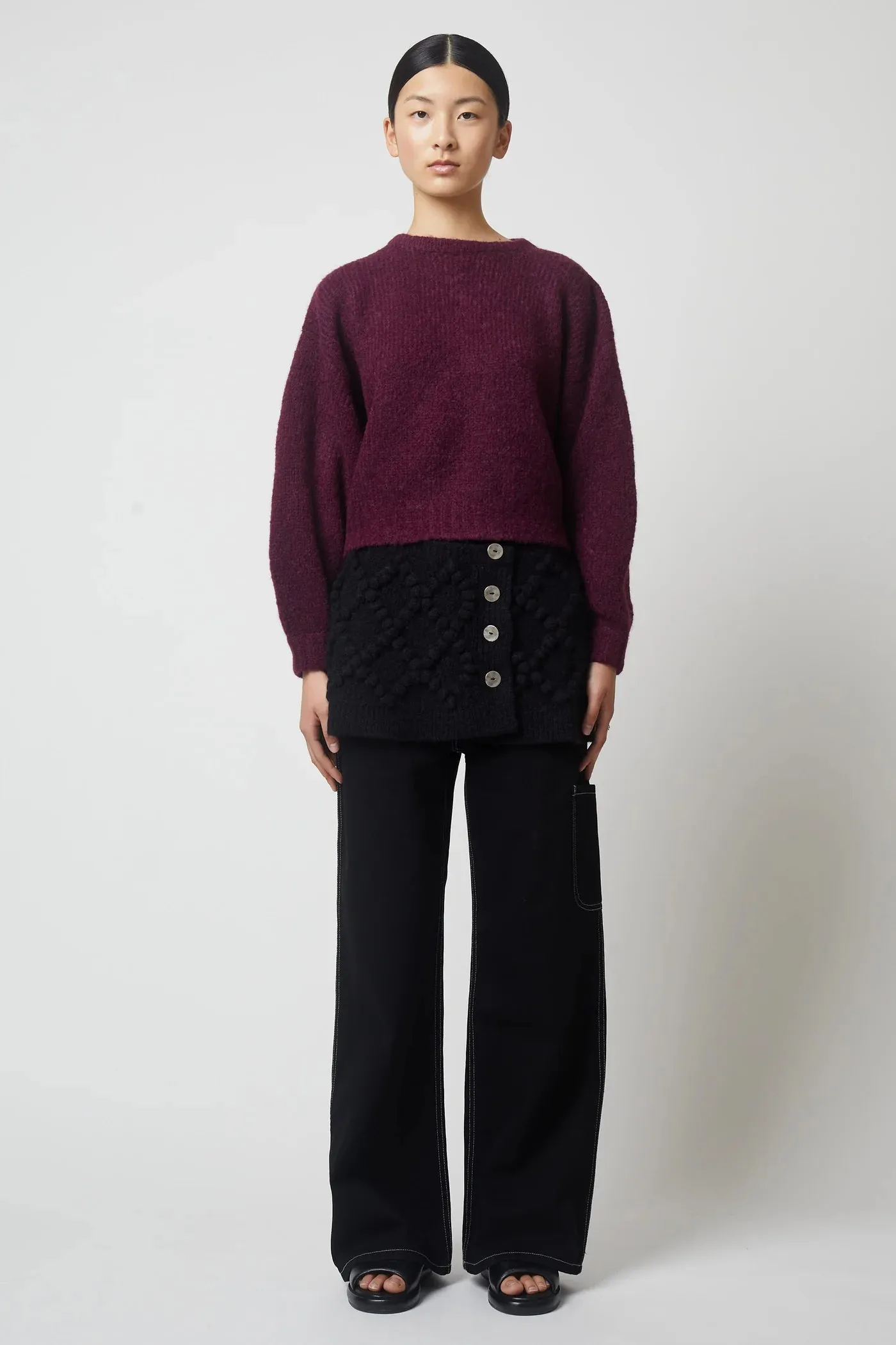 Atelier Delphine | Balloon Sleeve Sweater - Deep Orchid sold by Fort