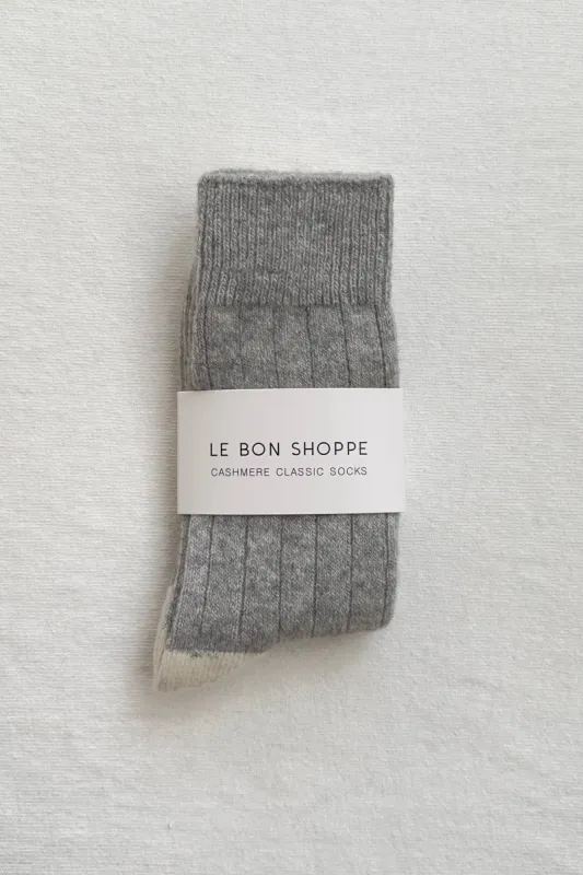 Le Bon Shoppe | Classic Cashmere Socks - Grey Melange sold by Fort
