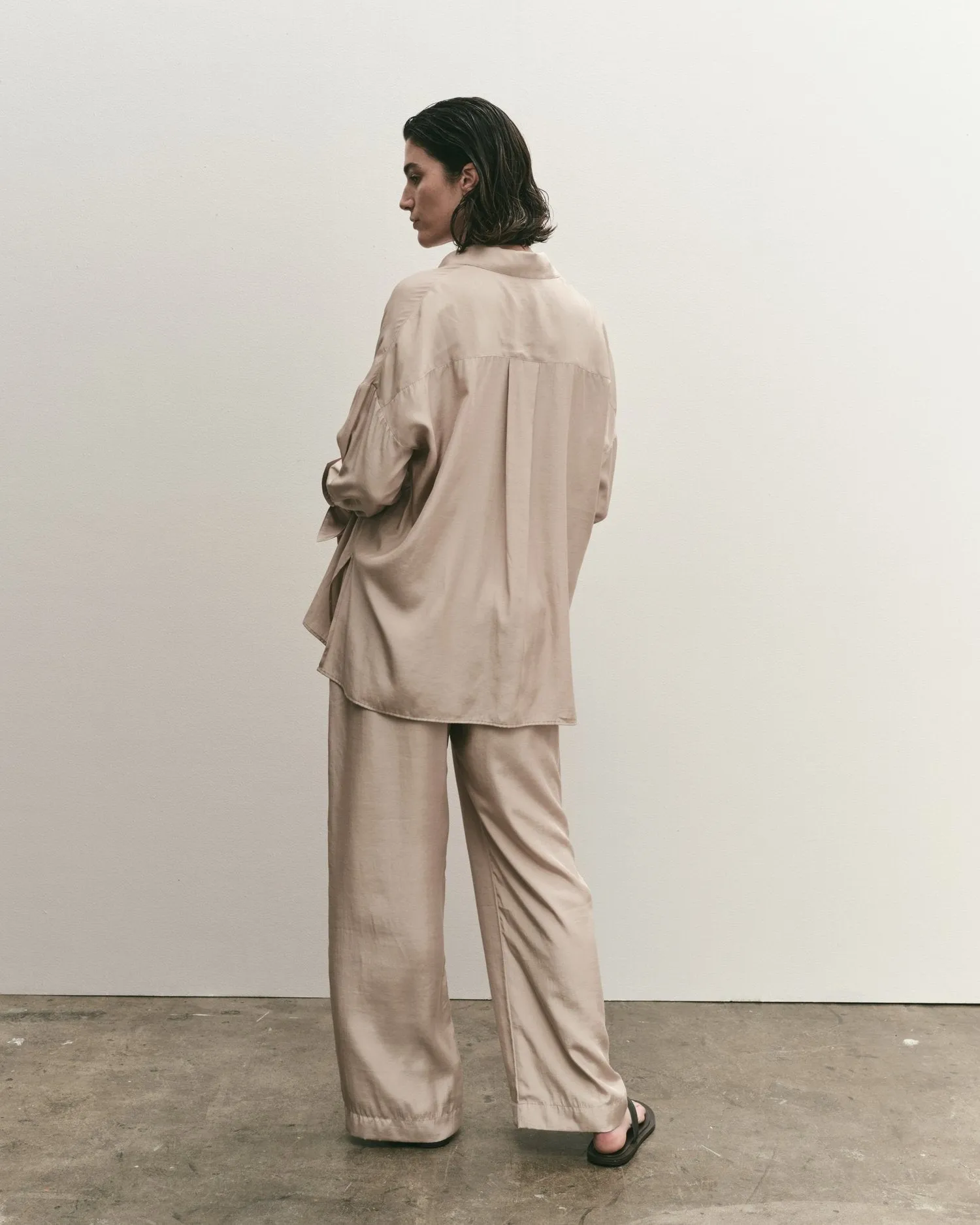 Mijeong Park | Drawstring Wide Leg Pant - Beige sold by Fort product image thumbnail 2