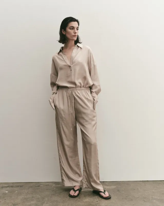 Mijeong Park | Drawstring Wide Leg Pant - Beige sold by Fort
