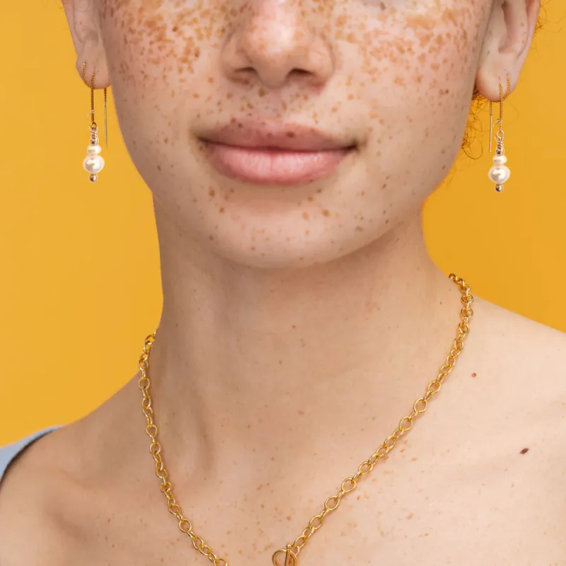 Devi Arts Collective | Celestial Pearl Pull Through Earrings sold by Fort