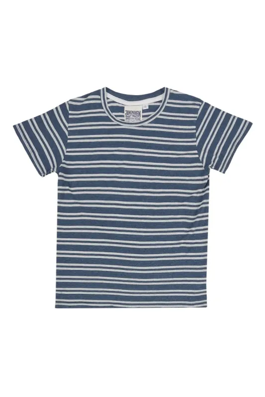 Jungmaven | Lorel Tee - Blue\White Striped sold by Fort