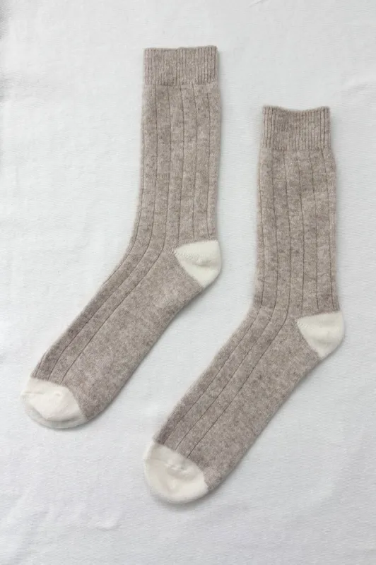 Le Bon Shoppe | Extended Cashmere Classic Socks - Fawn sold by Fort