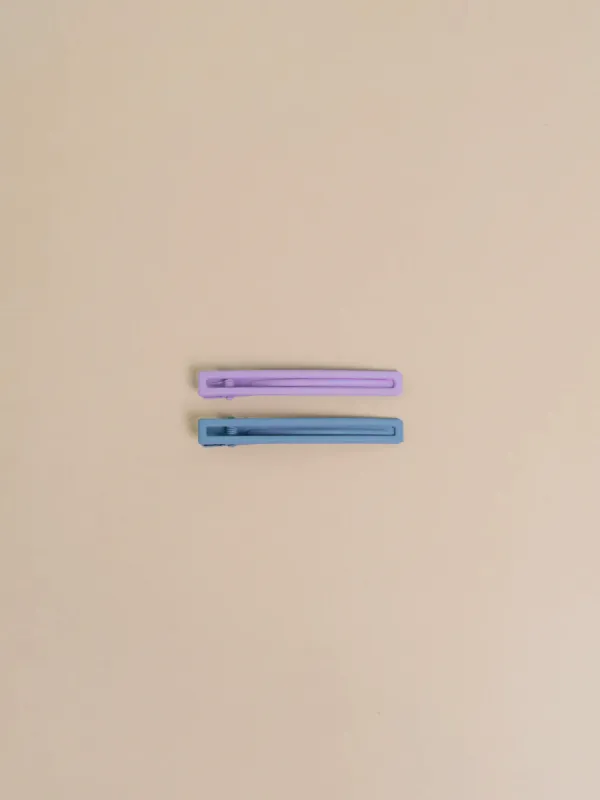 Leia Hair Clips Set - Lilac + Sky sold by Fort