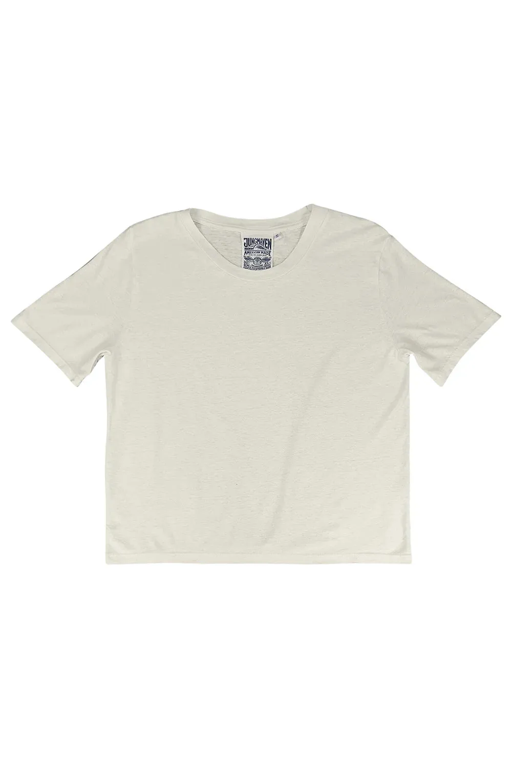 Jungmaven | Silverlake Cropped Tee - Washed White sold by Fort