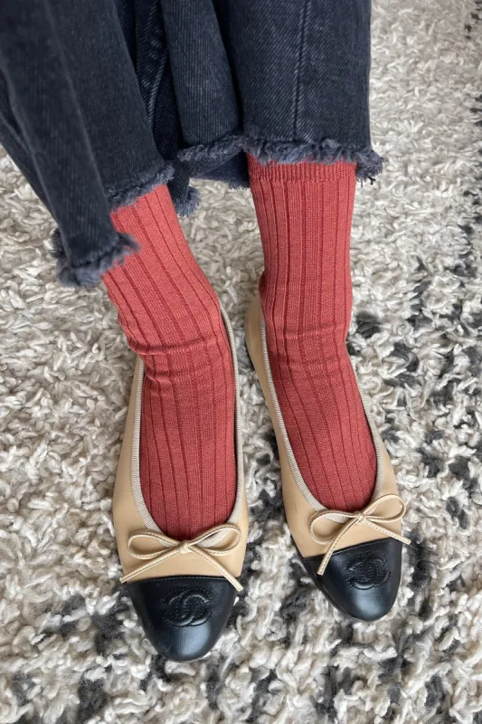 Le Bon Shoppe | Her Socks - Terracotta sold by Fort