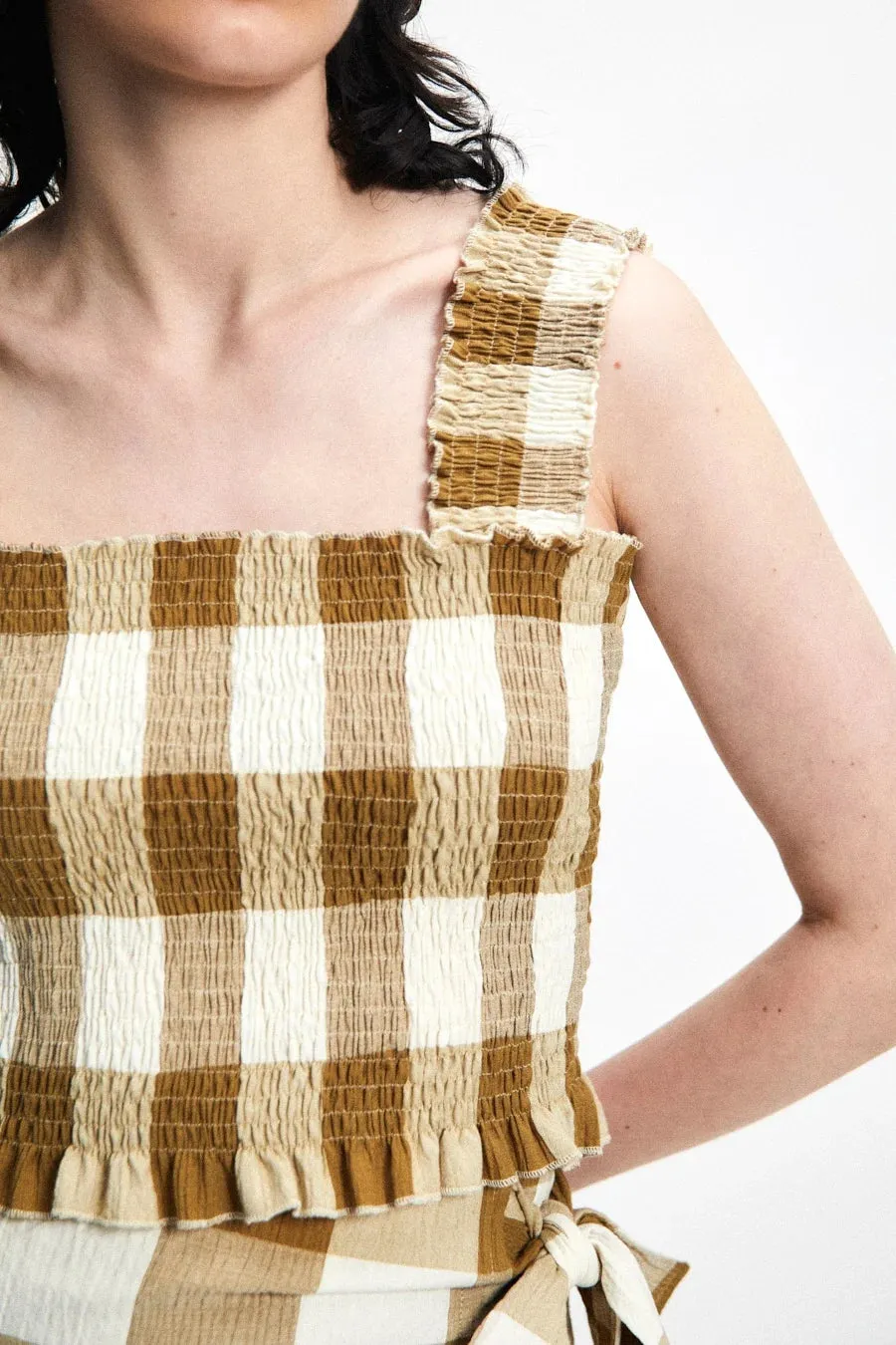 Rita Row | Gea Top - Brown Checkered sold by Fort product image thumbnail 2