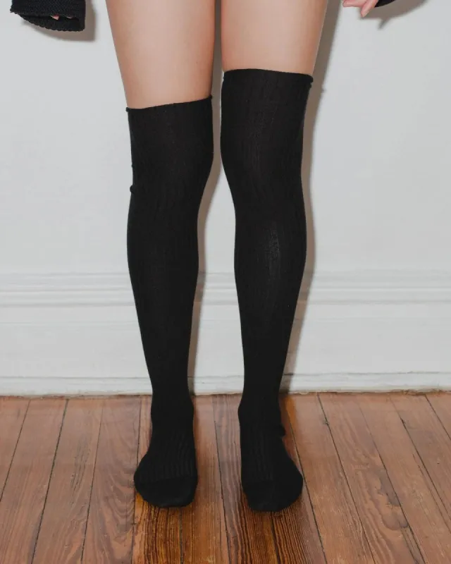Baserange | Overknee Socks - Black sold by Fort