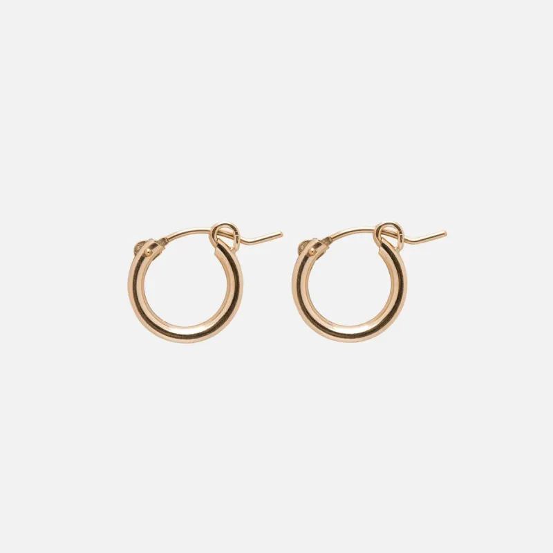 Kara Yoo | Anna Huggie Hoops - Yellow Gold fill 14k sold by Fort