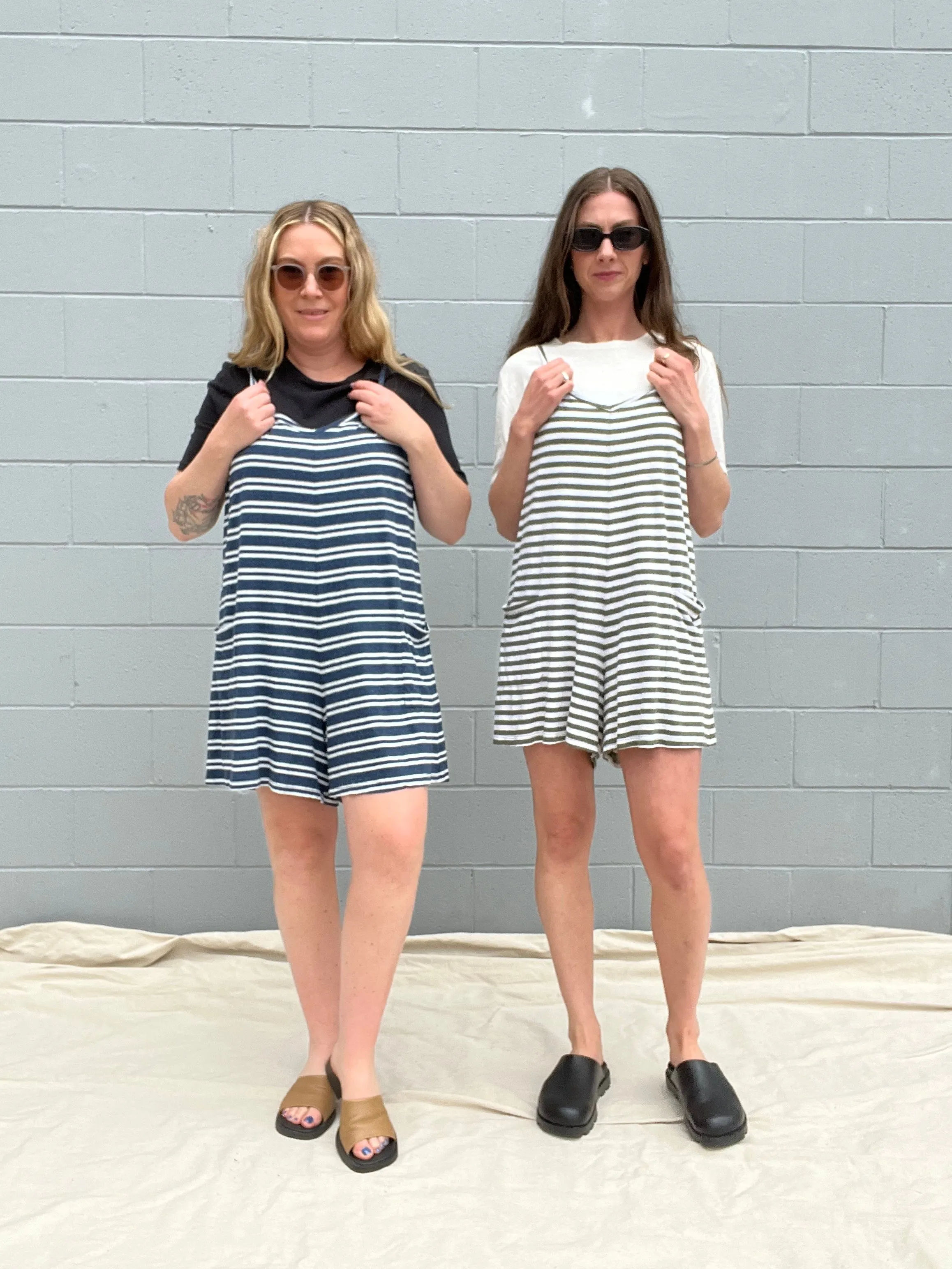 Jungmaven | Sespe Romper Short - Blue/White Stripe sold by Fort product image thumbnail 4