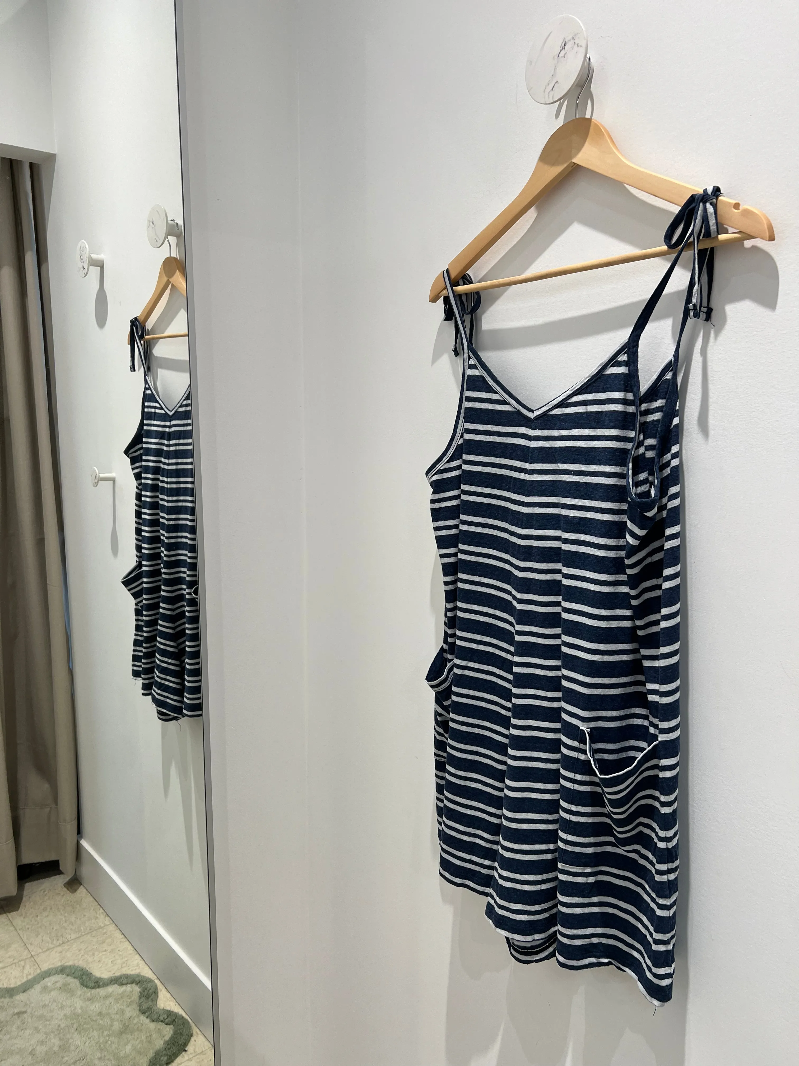 Jungmaven | Sespe Romper Short - Blue/White Stripe sold by Fort product image thumbnail 2