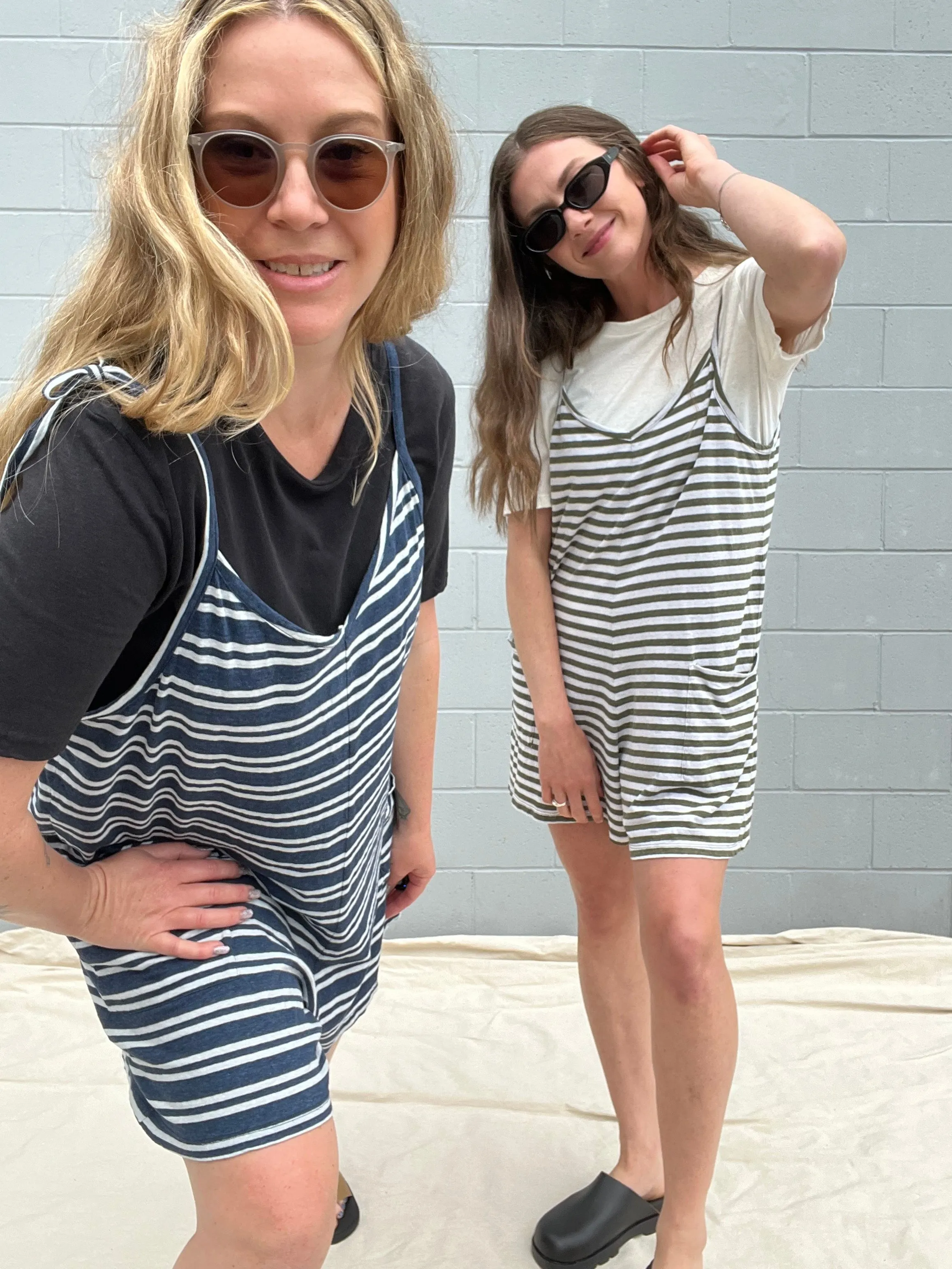 Jungmaven | Sespe Romper Short - Blue/White Stripe sold by Fort product image thumbnail 5