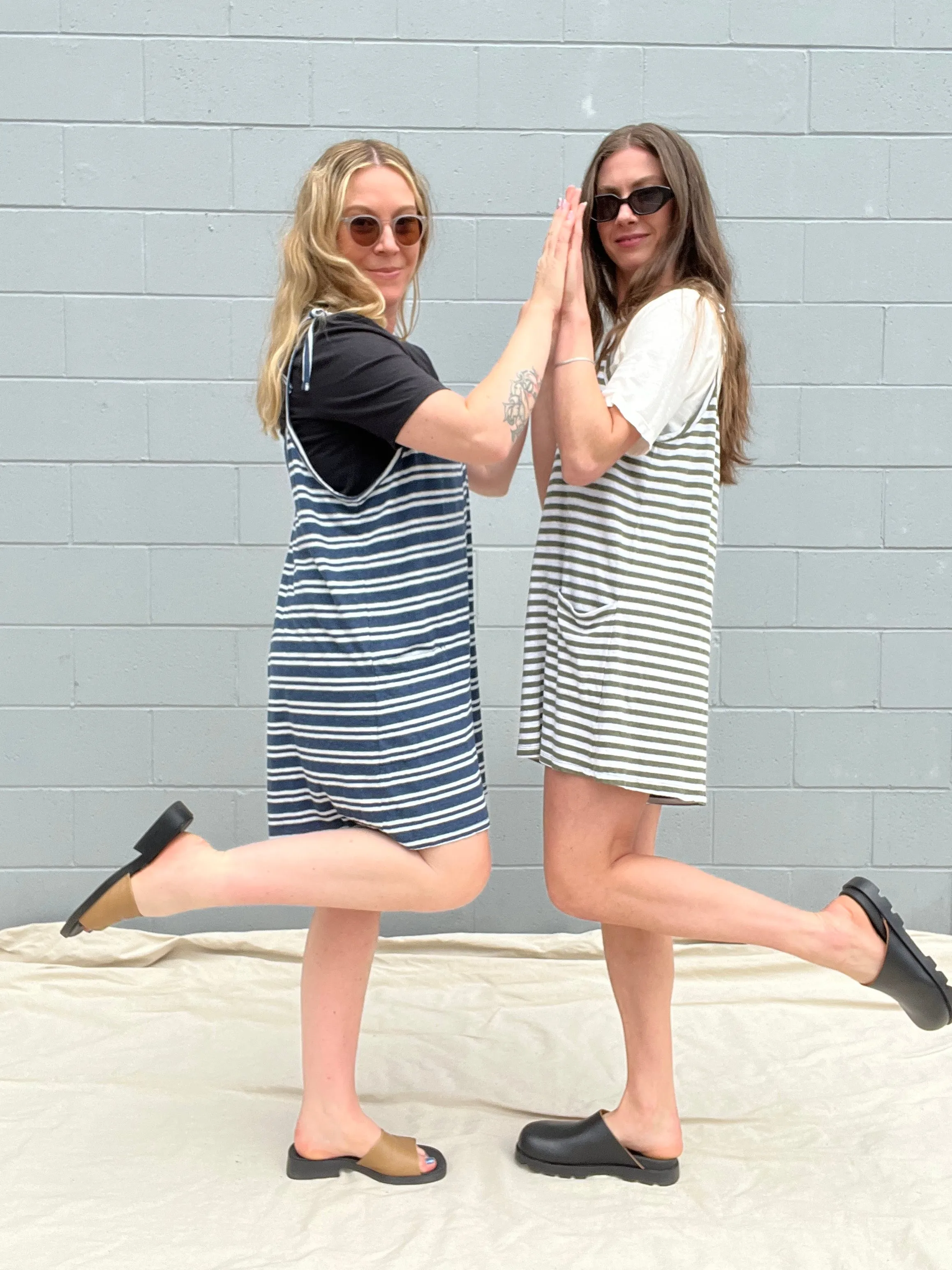 Jungmaven | Sespe Romper Short - Blue/White Stripe sold by Fort