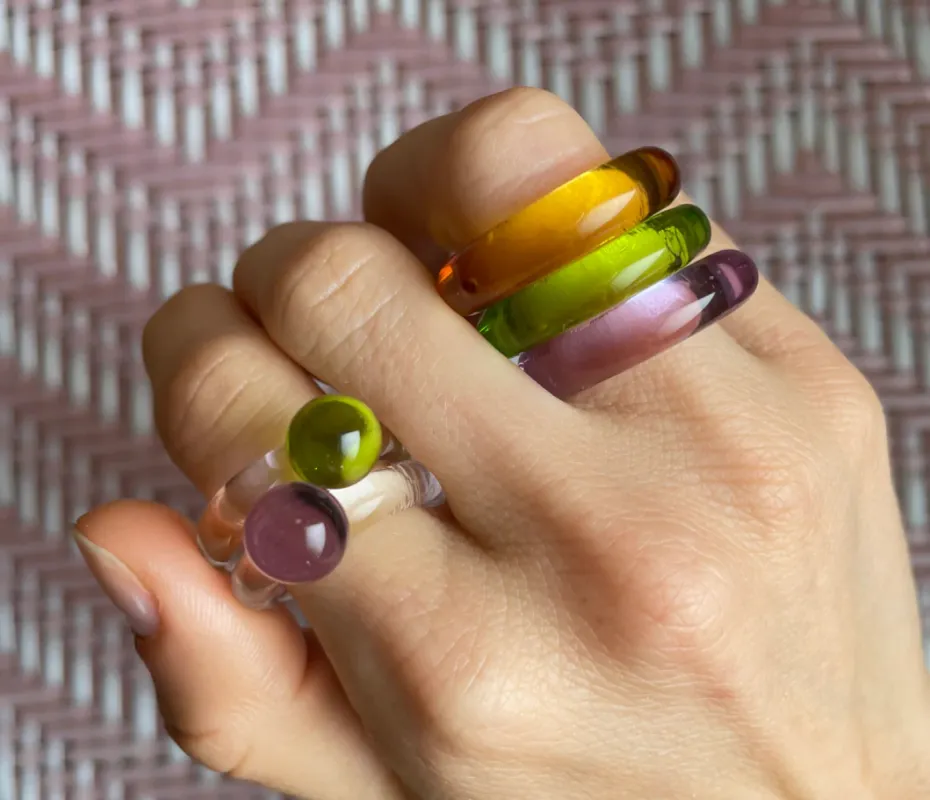 Sandralexandra | Linea Glass Ring - Lavender sold by Fort