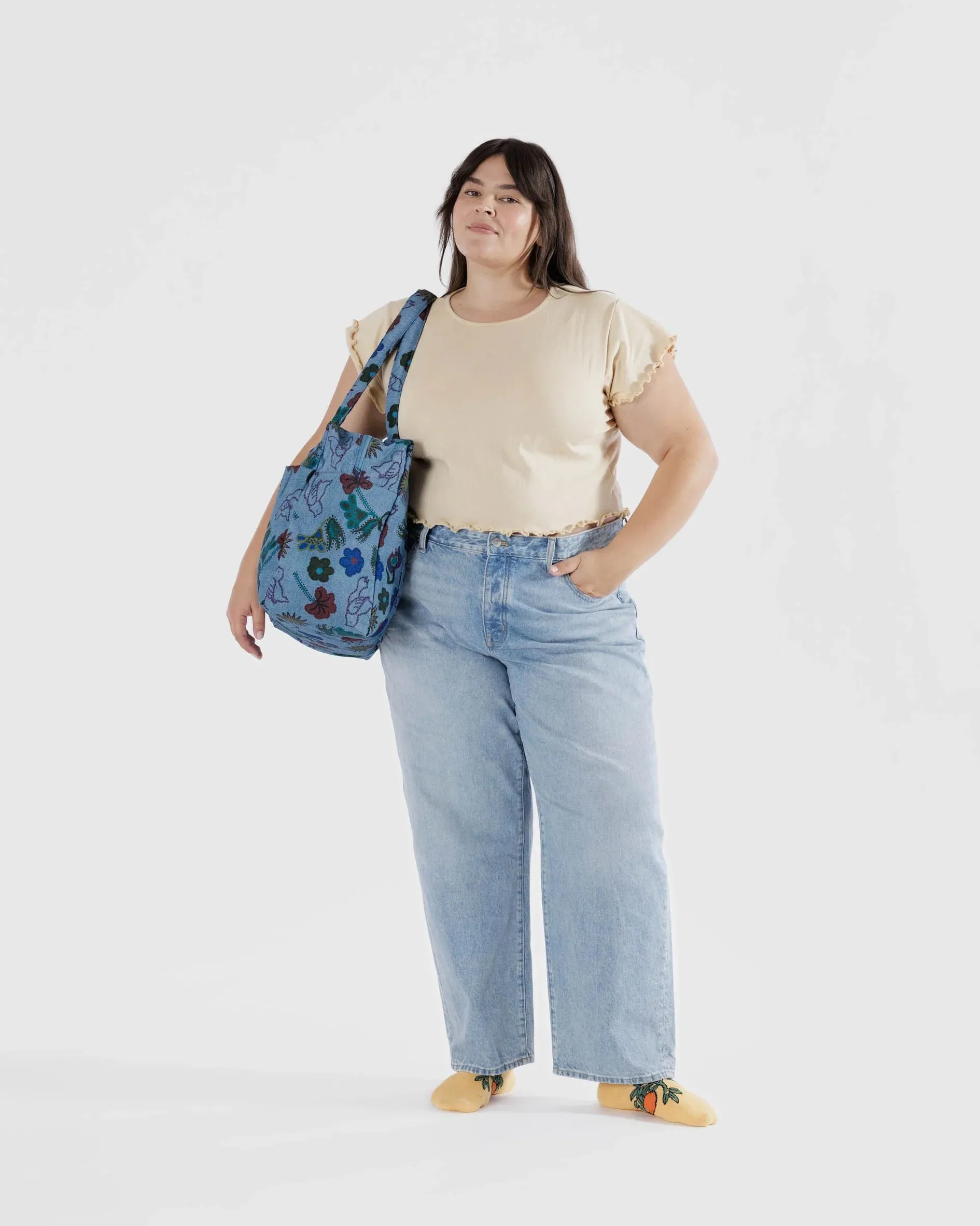 Baggu | Cloud Carry- On - Digital Denim Birds sold by Fort product image thumbnail 2