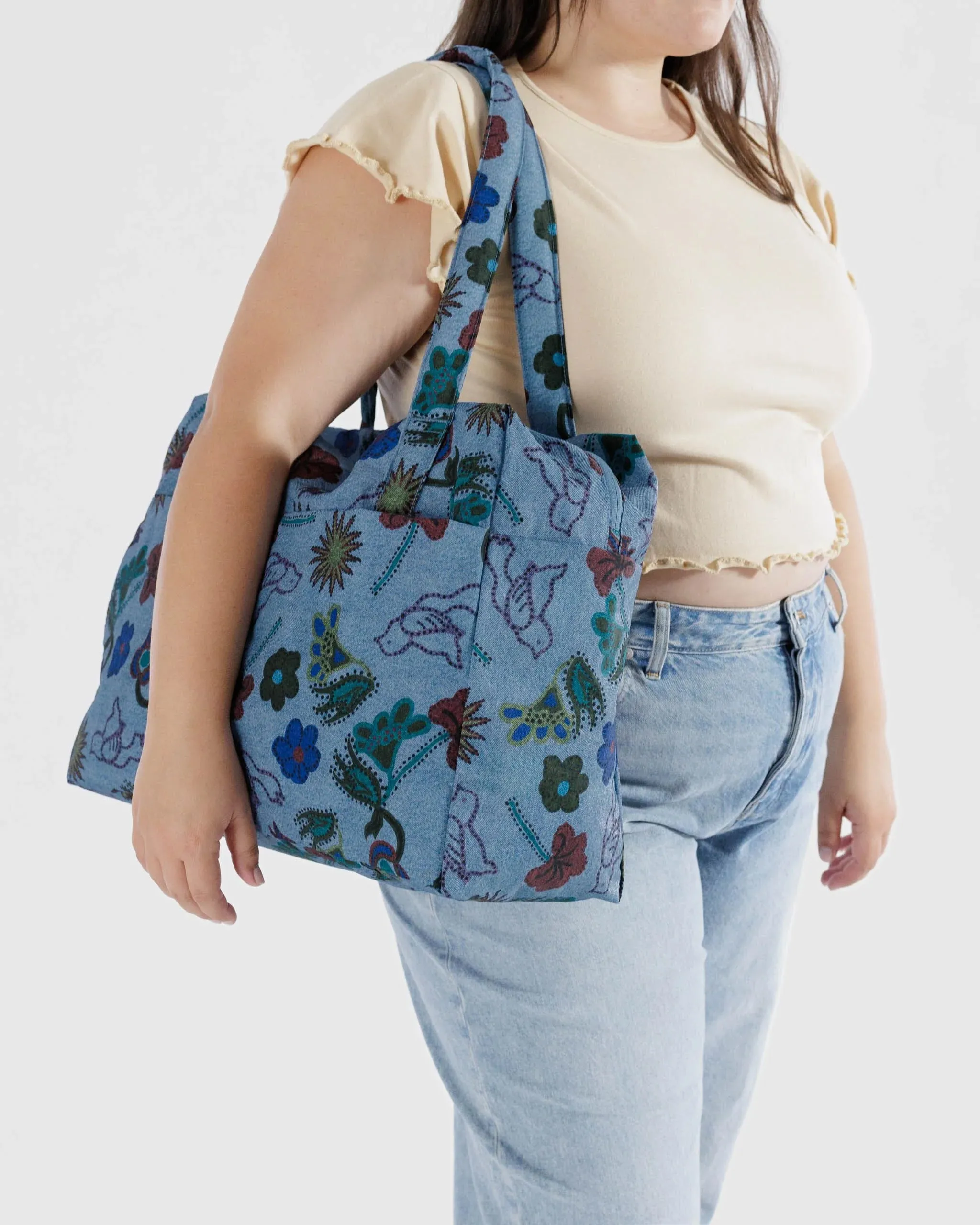 Baggu | Cloud Carry- On - Digital Denim Birds sold by Fort