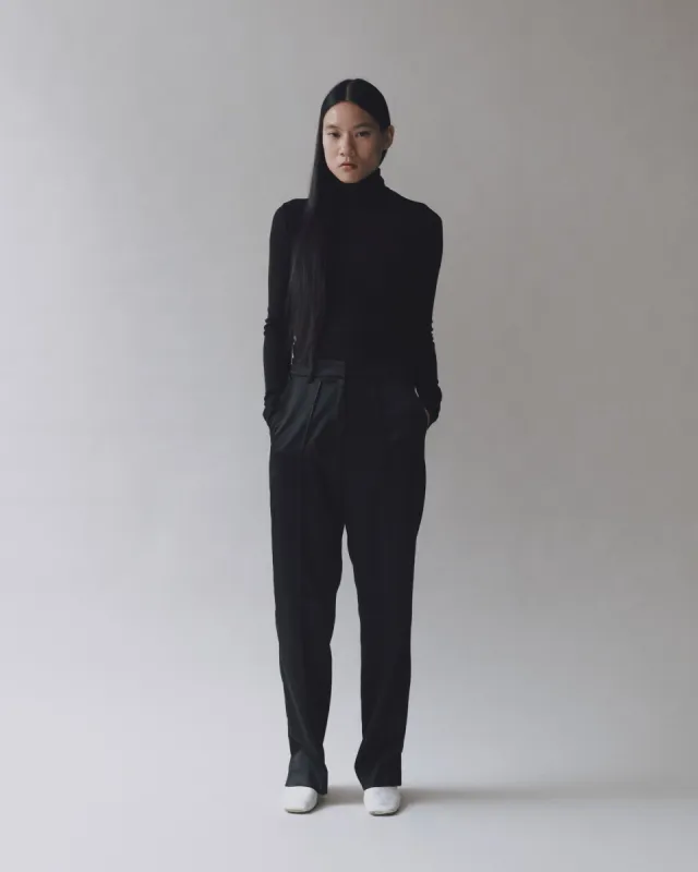 Mijeong Park | Roll Neck Jersey Top - Black sold by Fort
